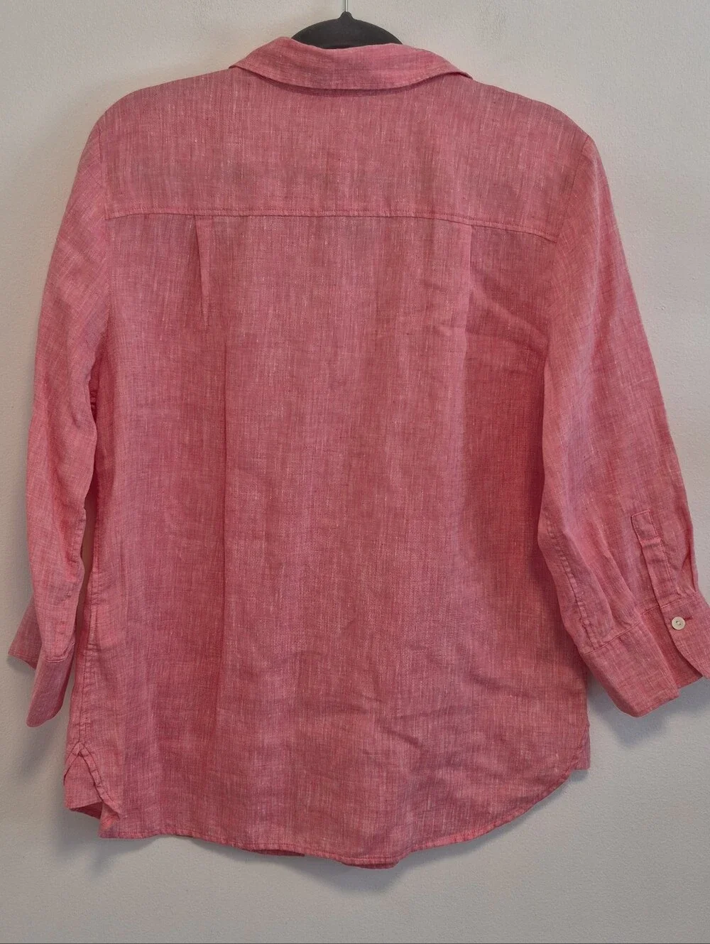 Hinson Wu 100% Linen Button Up Shirt Coral Pink Luxe Linen Women's Sz 10 - Picture 6 of 12